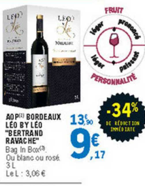 aop bordeaux léo by léo "bertrand ravache" -34% de réduction immédiate