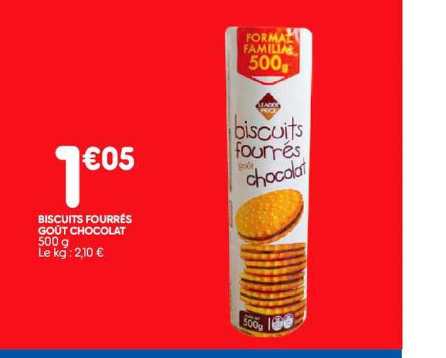 Biscuits Fourrés Goût Chocolat