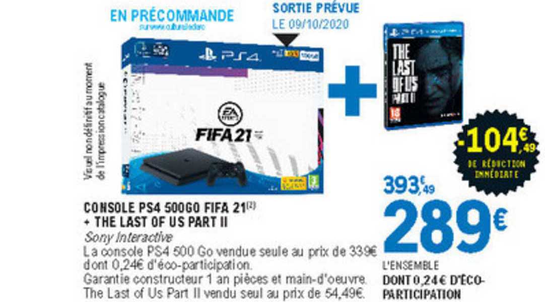 console ps4 500 go fifa 21 + the last of us part II