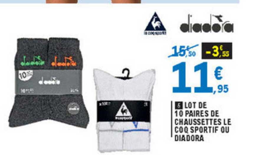 lot de 10 paires de chaussettes le coq sportif ou diadora
