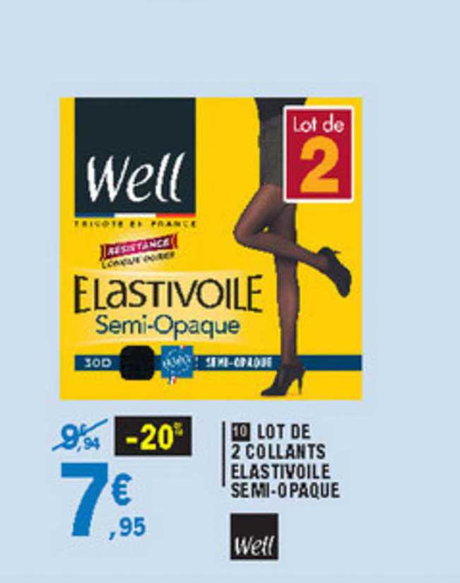 lot de 2 collants elastivoile semi opaque well