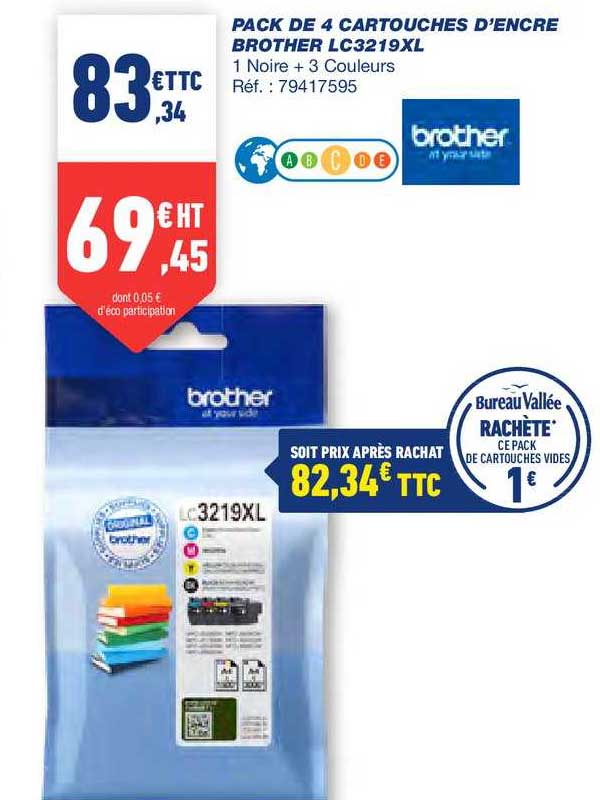 pack de 4 cartouches d'encre brother lc3219xl