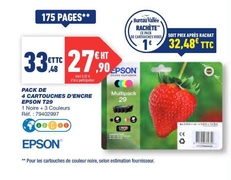 pack de 4 cartouches d'encre epson t29
