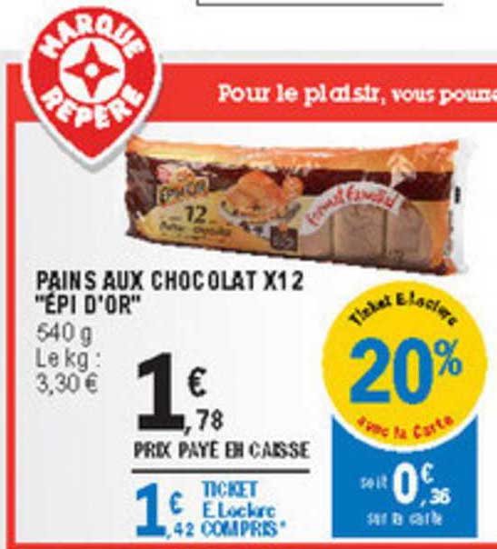 pains aux chocolat x12 "épi d'or"