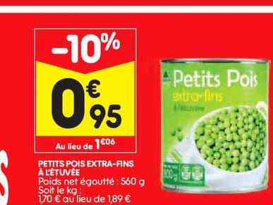Petits Pois Extra Fins à L'étuvée
