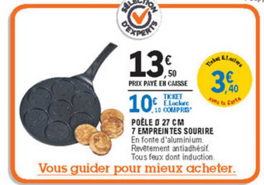 poêle 27 cm 7 empreintes sourire