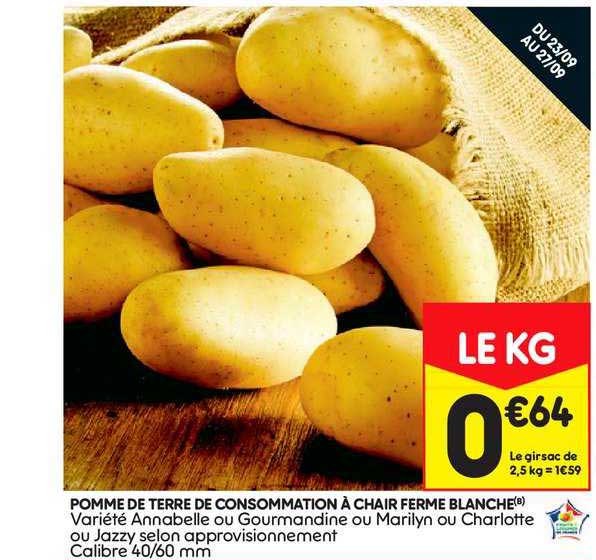 Pomme De Terre De Consommation à Chair Ferme Blanche