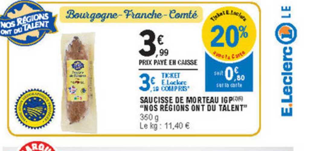 saucisse de morteau igp "nos régions ont du talent"