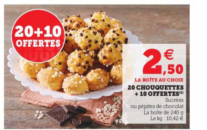 20 chouquettes + 10 offertes