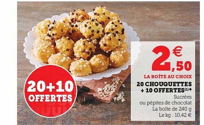 20 chouquettes + 10 offertes