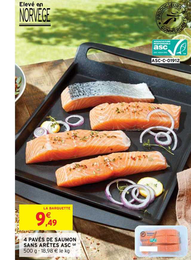 4 pavés de saumon sans arêtes asc