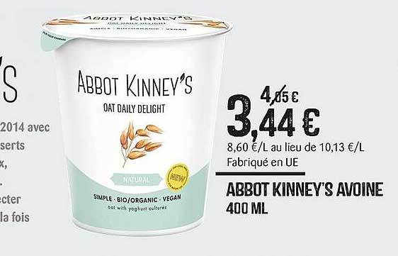 abbot kinney's avoine 400 ml