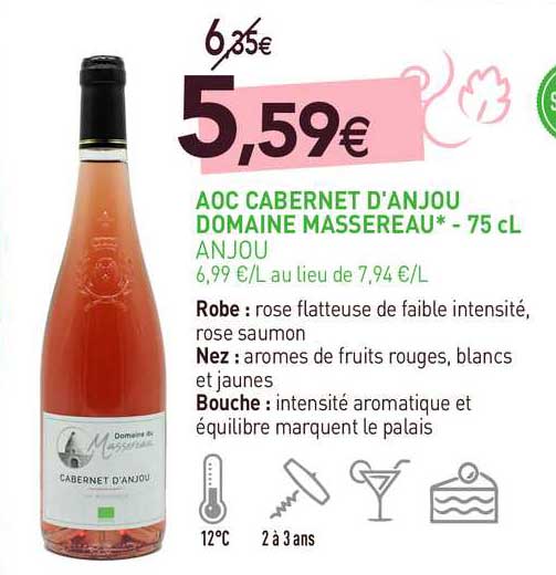 Aoc Cabernet D'anjou Domaine Massereau - Anjou