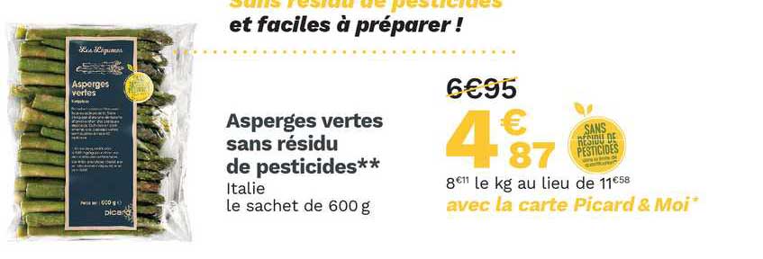asperges vertes sans résidu de pesticides