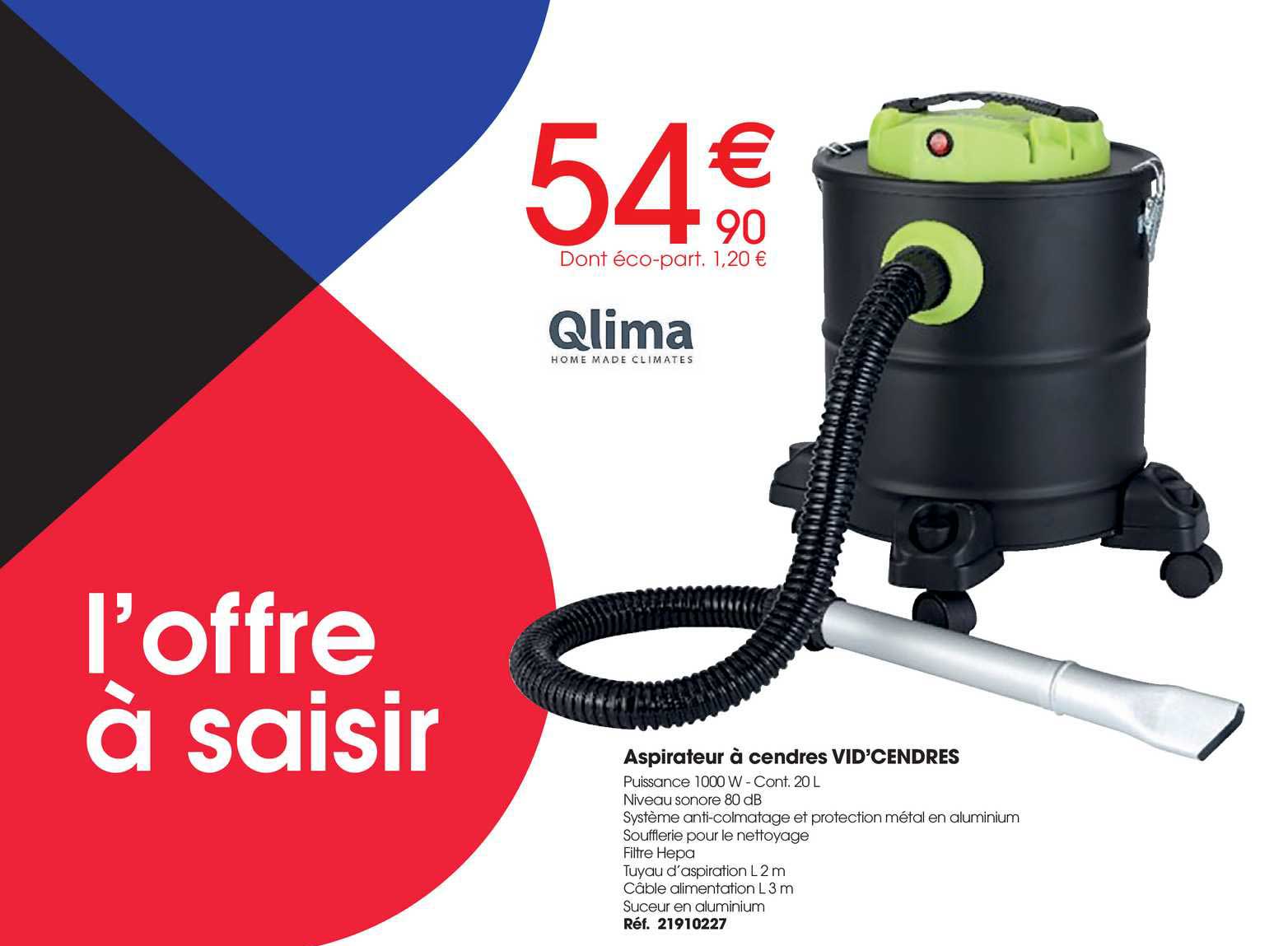 Aspirateur à Cendres Vid'cendres Qlima