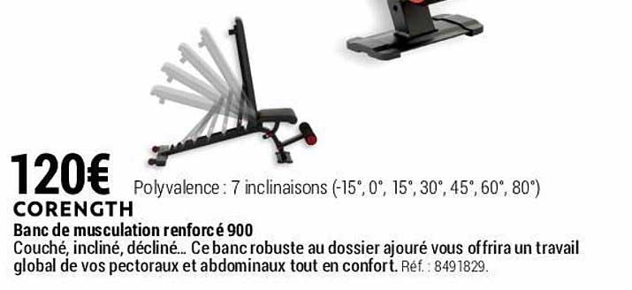 banc de musculation renforcé 900 corength