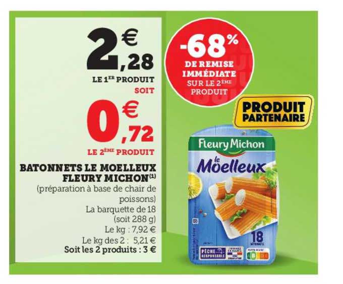 bâtonnets le moelleux fleury michon