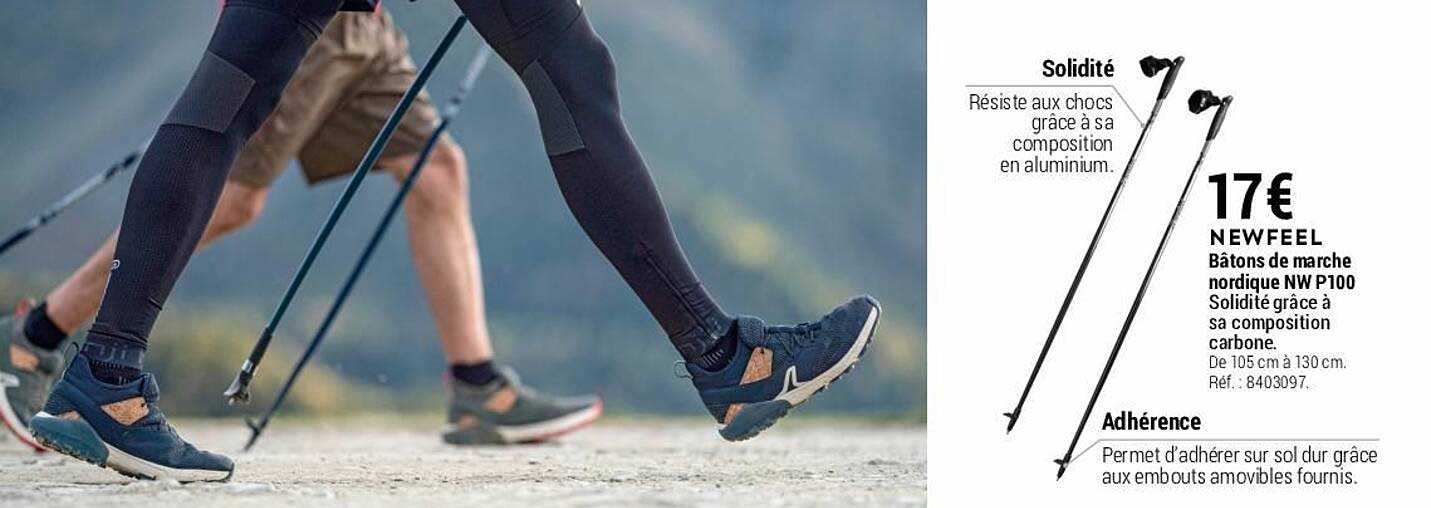 bâtons de marche nordique nw p100 newfeel