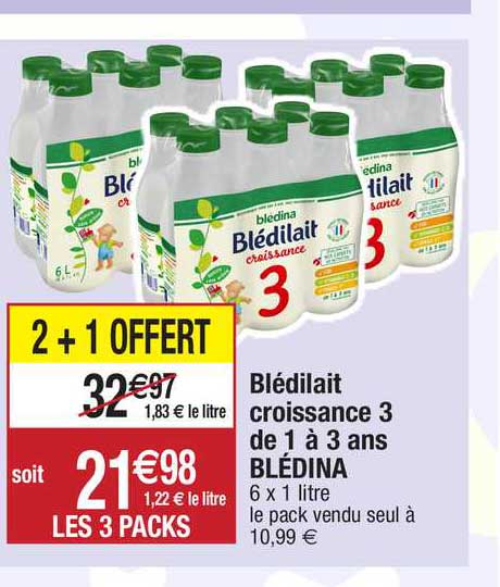 blédilait croissance 3 de 1 à 3 ans blédina