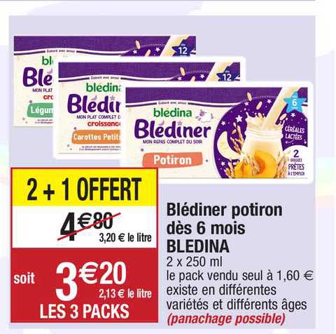 blédiner potiron dès 6 mois blédina