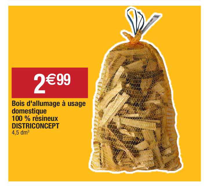 bois d'allumage à usage domestique 100% résineux districoncept