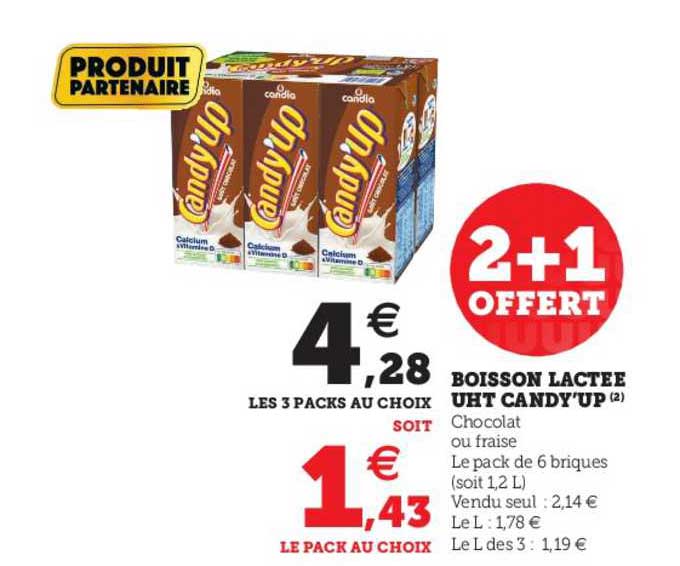 boisson lactée uht candy'up