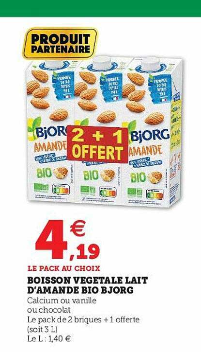 boisson végétale lait d'amande bio bjorg