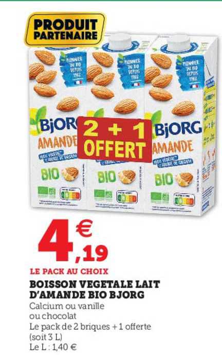 Boisson Végétale Lait D'amande Bio Bjorg
