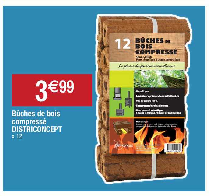 bûches de bois compressé districoncept