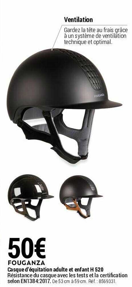casque d'équitation adulte et enfant h520 fouganza