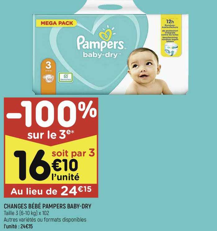 changes bébé pampers baby-dry