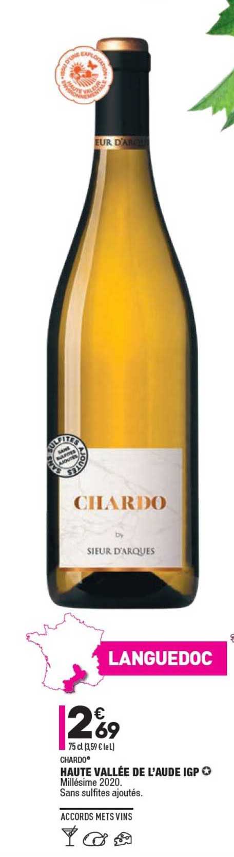 chardo haute vallée de l'aude igp millésime 2020