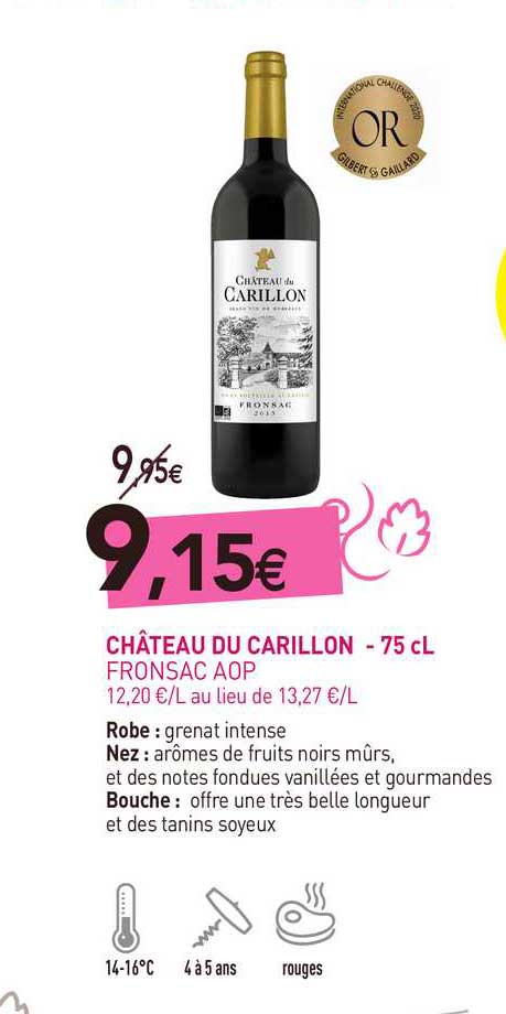 château du carillon - 75 cl fronsac aop