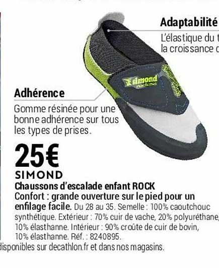 chaussons d'escalade enfant rock