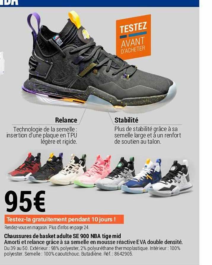 Chaussures De Basket Adulte Se 900 Nba Tige Mid