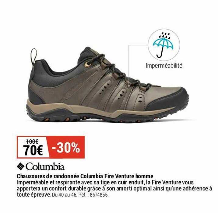 chaussures de randonnée columbia fire venture homme columbia