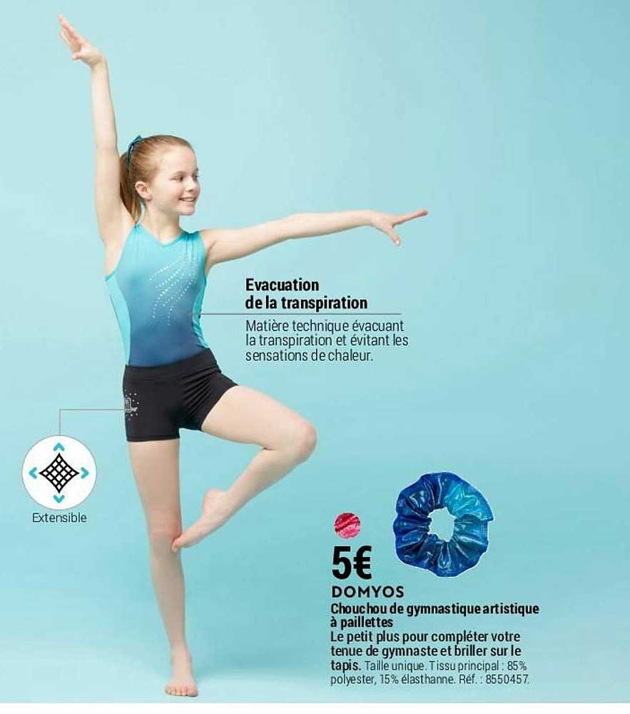 Chouchou De Gymnastique Artistique à Paillettes Domyos