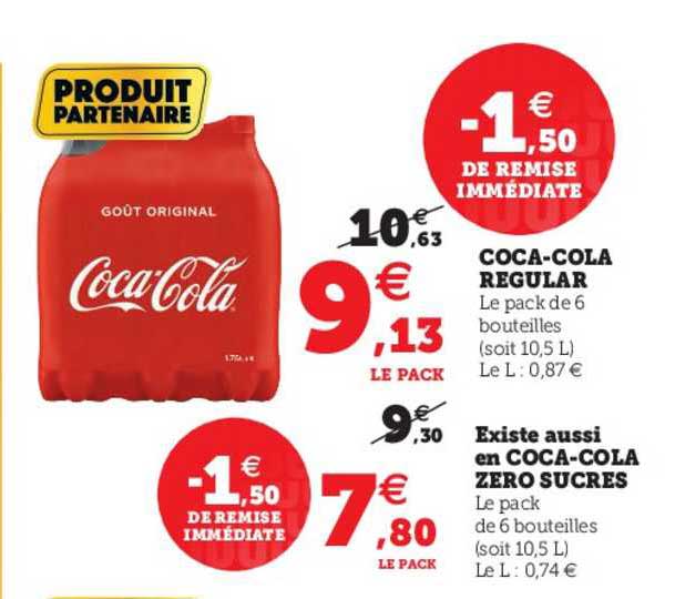 Coca-cola Regular, Coca-cola Zéro Sucres