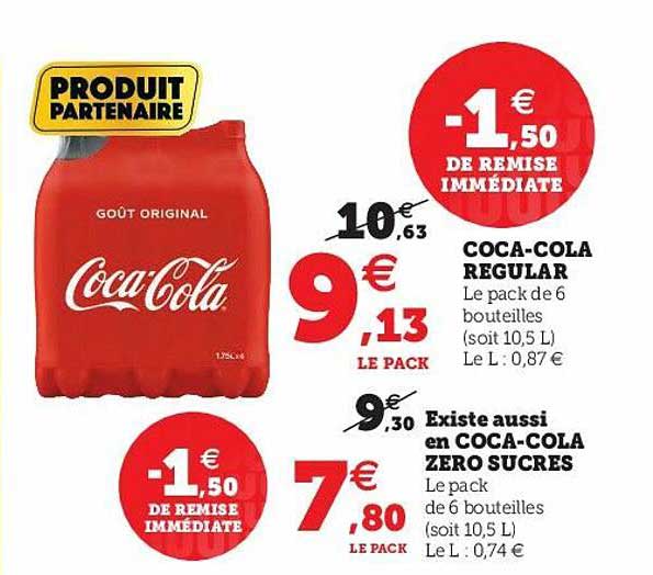 Coca-cola Regular, Coca-cola Zéro Sucres