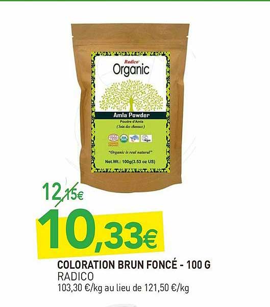 coloration brun foncé - 100 g radico