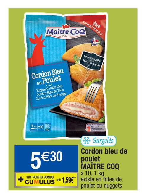 cordon bleu de poulet maître coq