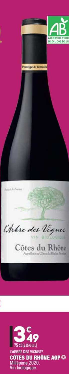 côtes du rhône aop l'arbre des vignes