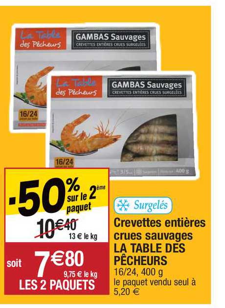 crevettes entières crues sauvages la table des pêcheurs
