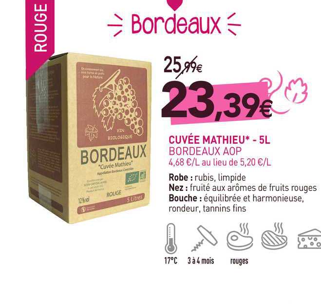 cuvée mathieu - 5l bordeaux aop