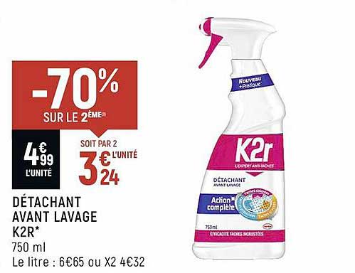 détachant avant lavage k2r