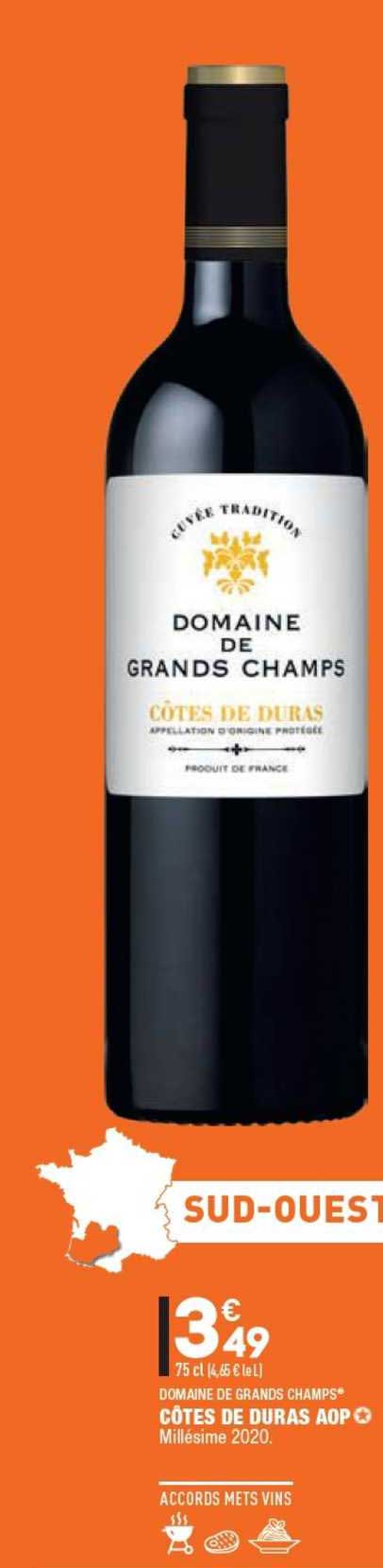 domaine de grands champs côtes de duras aop millésime 2020.