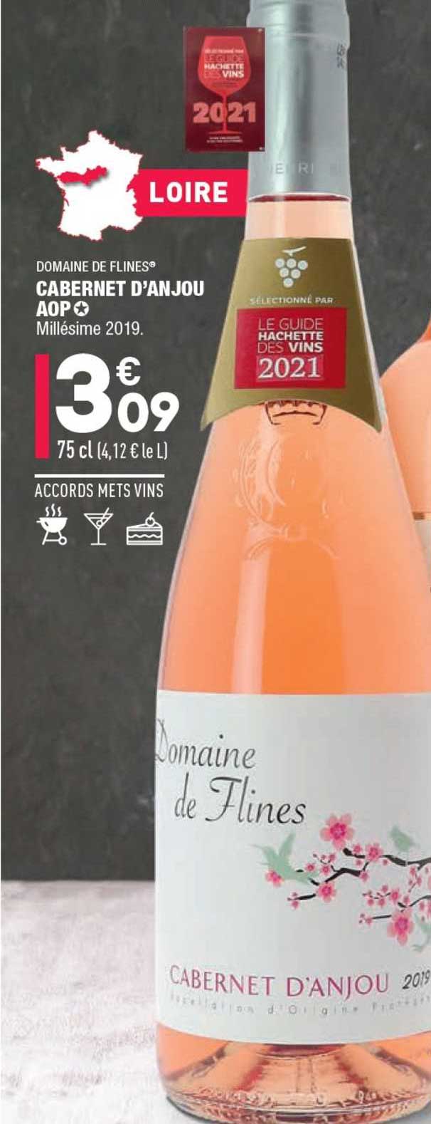 domaine des flines cabernet d'anjou aop millésime 2019