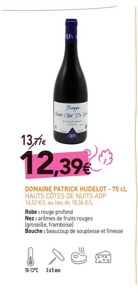 domaine patrick hudelot - 75 cl hauts côtes de nuits aop
