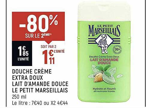 douche crème extra doux lait d'amande douce le petit marsaillais