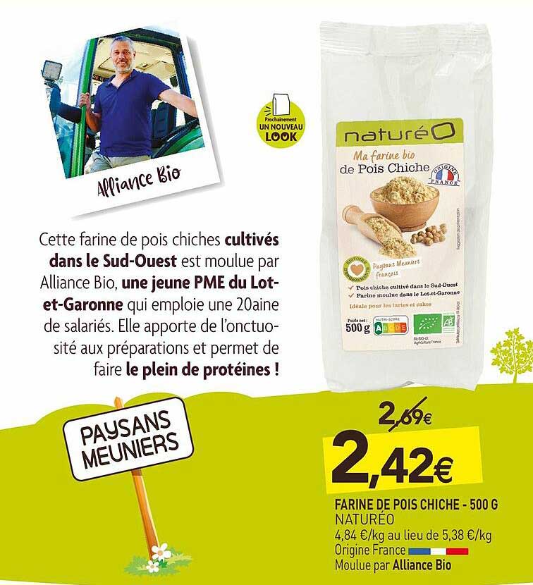farine de pois chiche - 500 g naturéo